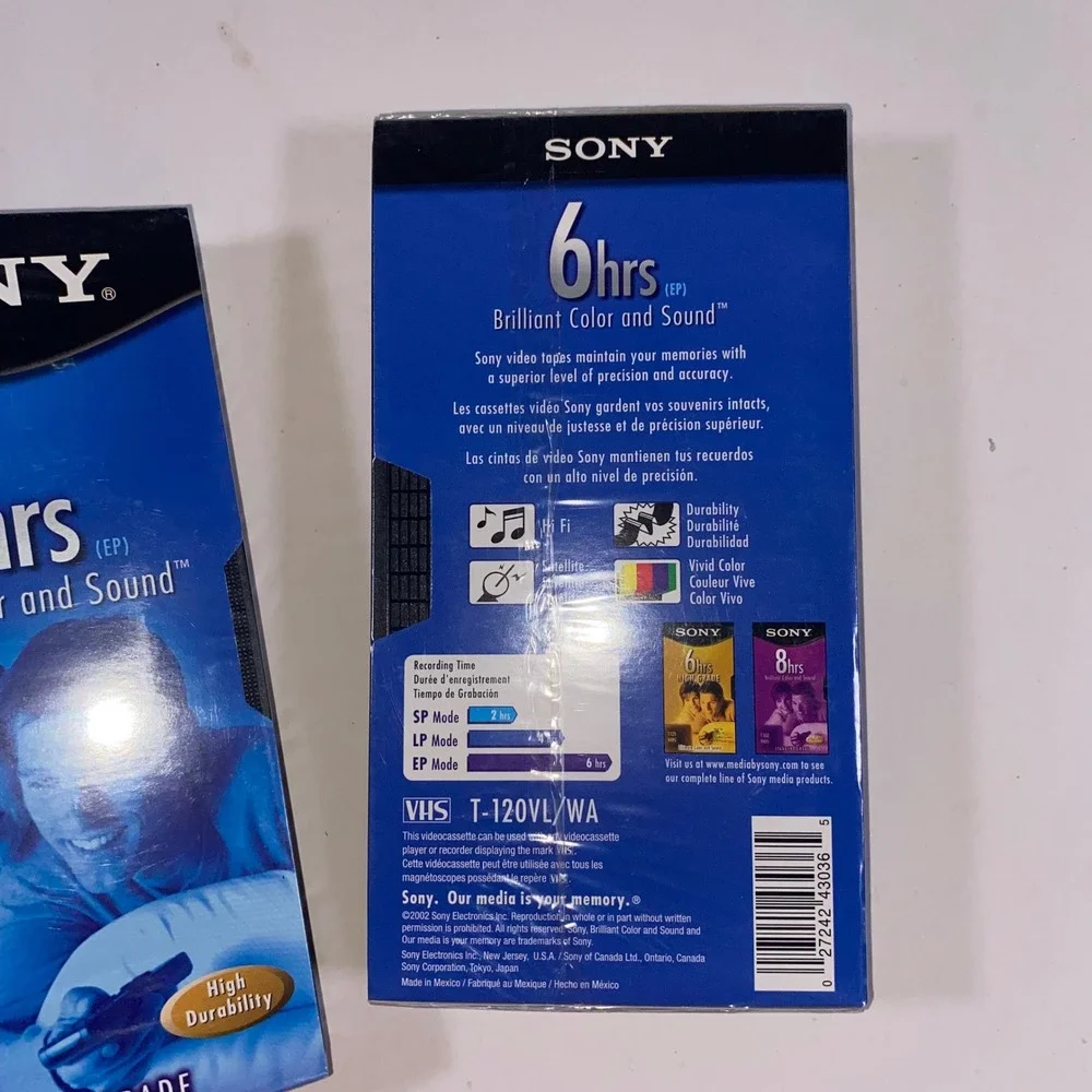 Sony T-120VL/WA VHS 6 Hour Standard Grade New‎ Sealed Lot of 3